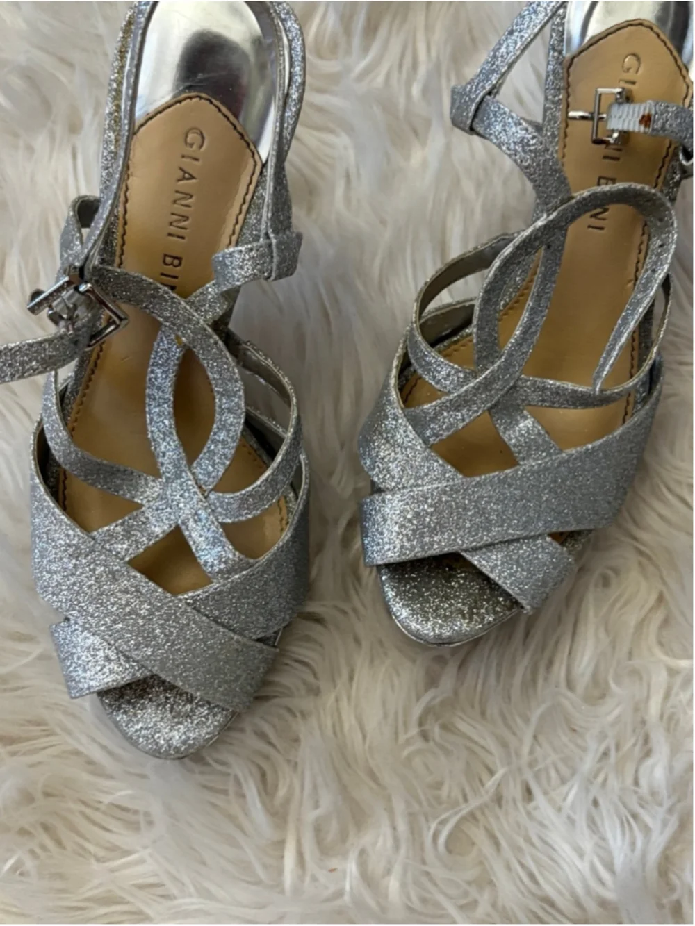 GIANNI BINI Myra Silver Glitter Rhinestone 5